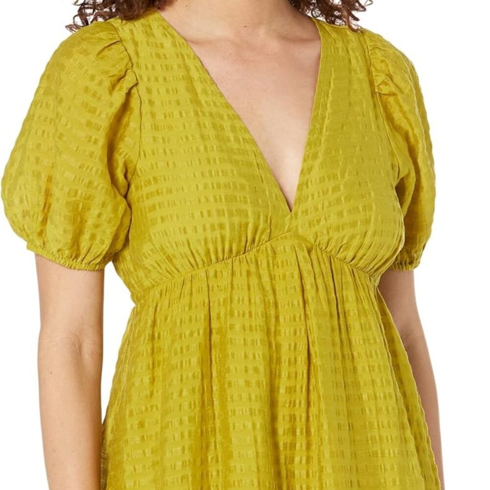 Madewell Kirkley mini dress in chartreuse